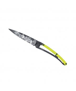 Kapesní nůž Deejo 1GB111 Tattoo Black 37g yellow Zombie