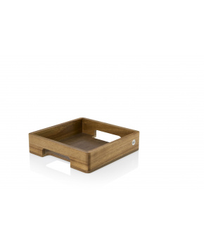 AdHoc Servírovací podnos dřevo akácie a ořech SERVE 25x25x6 cm
