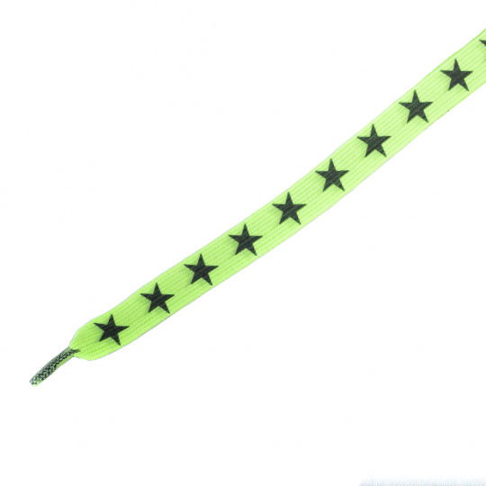 Tobby tkaničky dětské elastické stars black/neon yellow