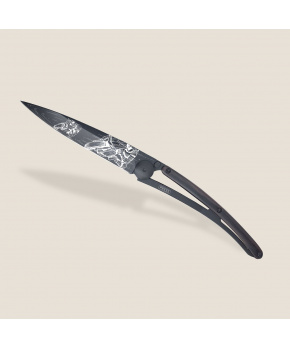 Kapesní nůž Deejo 1GB191 Tattoo Black 37g ebony wood Moto Racing