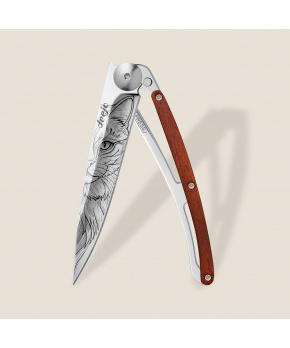 Kapesní nůž Deejo 1AB113 Tattoo Mirror 37g coralwood Feline