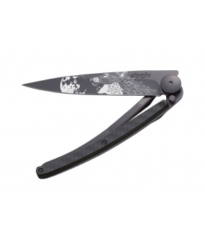 Kapesní nůž Deejo 1GC104 Tattoo Black 37g carbon Howling Kapesní nůž Deejo 1GC104 Tattoo Black 37g carbon Howling