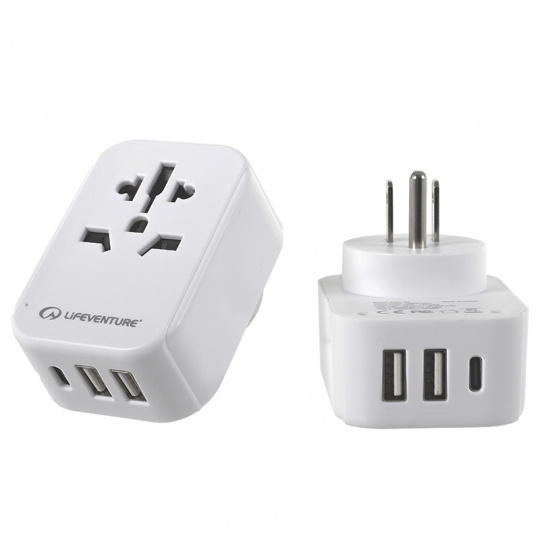 Cestovní Adaptér Lifeventure World to US Travel Adaptor with USB (& USB C)