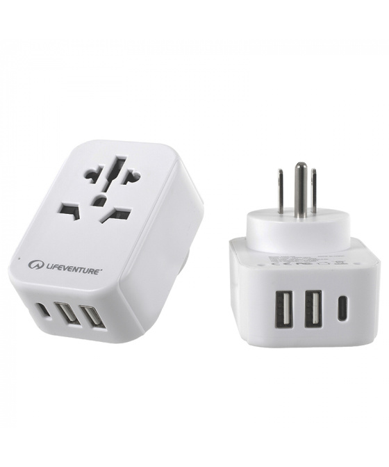 Cestovní Adaptér Lifeventure World to US Travel Adaptor with USB (& USB C)