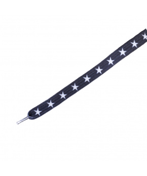 Dětské elastické tkaničky Tobby ploché stars white/black