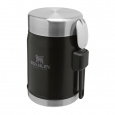 STANLEY Termoska jídelní se lžící/vidličkou The Legendary Classic Food Jar 400 ml/14oz Matte Black Pebble