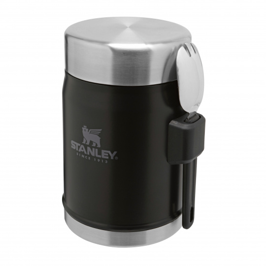 STANLEY Termoska jídelní se lžící/vidličkou The Legendary Classic Food Jar 400 ml/14oz Matte Black Pebble