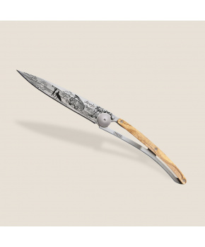 Kapesní nůž Deejo 1CB070 Tattoo 37g olive wood Van Life