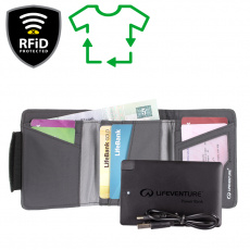 Peněženka s Power Bankou Lifeventure RFiD Charger Wallet Recycled