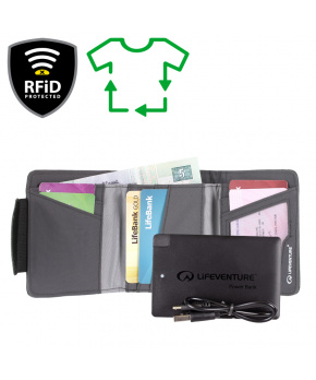 Peněženka s Power Bankou Lifeventure RFiD Charger Wallet Recycled