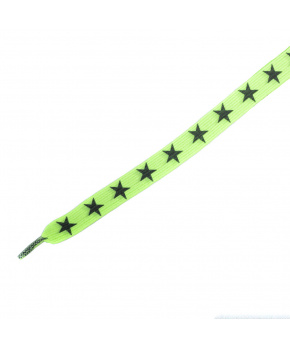 Dětské elastické tkaničky Tobby ploché stars black/neon yellow