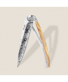 Kapesní nůž Deejo 1AB111 Tattoo Mirror 37g olive wood Bees Kapesní nůž Deejo 1AB111 Tattoo Mirror 37g olive wood Bees