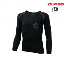 Duras Honzík dětské triko merino černá+rudý šev Duras Honzík dětské triko merino černá+rudý šev