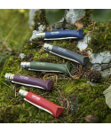 Nůž Opinel VRN°08 Inox Garnet + kožený provázek