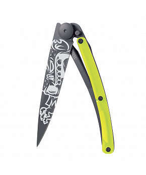Kapesní nůž Deejo 1GB111 Tattoo Black 37g yellow Zombie
