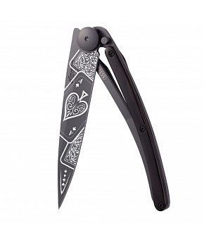 Kapesní nůž Deejo 1GB151 Tattoo Black 37g ebony wood Good Luck