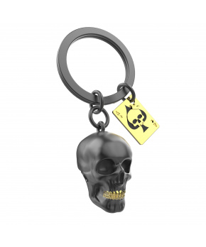 MTM Klíčenka Lebka s kartami černá