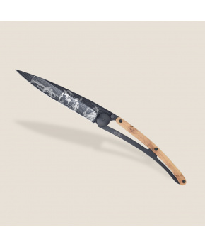 Kapesní nůž Deejo 1GB173 Tattoo Black 37g juniper wood Jazz