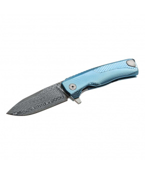 Kapesní nůž LionSteel ROK DD BL čepel damascénská ocel,titanová rukojeť