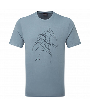 Montane ABSTRACT MOUNTAIN T-SHIRT-STONE BLUE-M pánské triko šedomodré