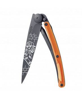 Kapesní nůž Deejo 1GB110 Tattoo Black 37g orange Skate
