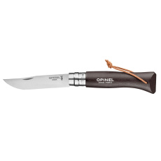 Nůž Opinel VRN°08 Inox Dark Brown + kožený provázek