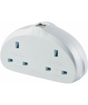 Go Travel adaptér UK/Evropa Duo s USB typ E/F