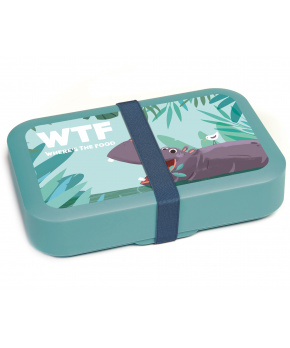 DBP box na svačinu velký  s gumičkou WTF Hroch petrolej