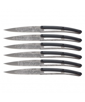 Deejo 2FS020 sada 6 příborových nožů, titanový povrch, paperstone, design Blossom Deejo 2FS020 sada 6 příborových nožů, titanový povrch, paperstone, design Blossom