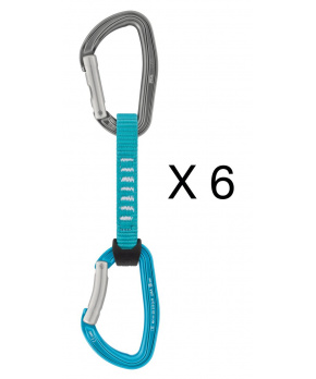Petzl PACK OF 6 DJINN AXESS komplet 12 cm tyrkysové - sada 6 ks