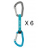 Petzl PACK OF 6 DJINN AXESS komplet 12 cm tyrkysové - sada 6 ks