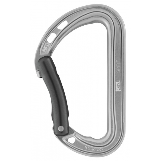 Petzl SPIRIT BENT šedá karabina - prohlý zámek