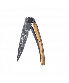 Zavírací nůž Deejo 3GB054 Tattoo Giant Black 390g olive Terra Incognita