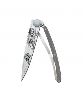 Kapesní nůž Deejo 1CM028 Tattoo 37g aluminium dark grey Moto Racing