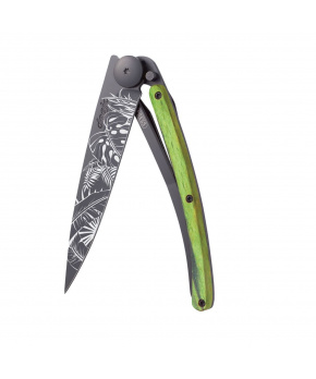 Kapesní nůž Deejo 1GB161 Tattoo Black 37g green beech Jungle