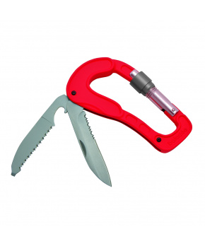 Multifunkční cestovní karabina Baladeo ECO211 Cliff, 2x čepel+šroubovací zámek ocel 420,hliníkové tělo