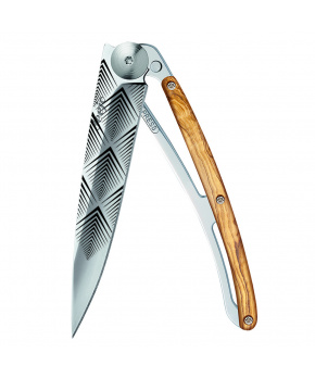 Kapesní nůž Deejo 1AB106 Tattoo Mirror 37g olive wood Art Déco