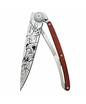 Kapesní nůž Deejo 1CB068 Tattoo 37g coralwood Hunting Scene