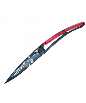 Kapesní nůž Deejo 1GB143 Tattoo Black 37g red beech Latino Skull Kapesní nůž Deejo 1GB143 Tattoo Black 37g red beech Latino Skull