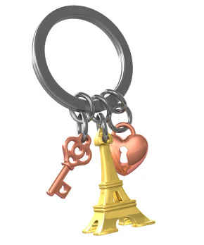 MTM Klíčenka Eiffelova věž a srdce