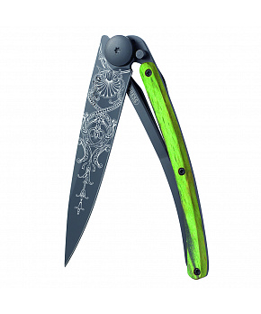 Kapesní nůž Deejo 1GB146 Tattoo Black 37g green beech Versailles