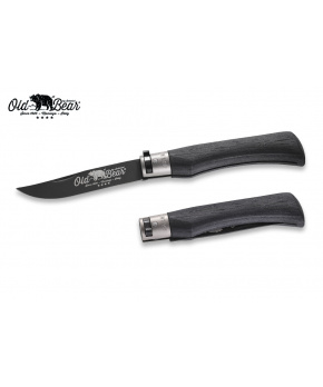 Kapesní nůž Antonini OldBear 9303/23_MNK černá nerezová čepel s PTFE,černá dřevěná rukojeť
