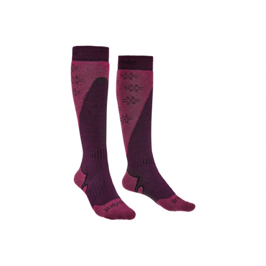 Ponožky Bridgedale Ski Midweight+ Women's Plum / Berry