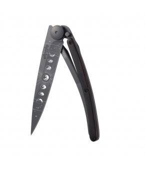 Kapesní nůž Deejo 1GB162 Tattoo Black 37g ebony wood Moon Phase