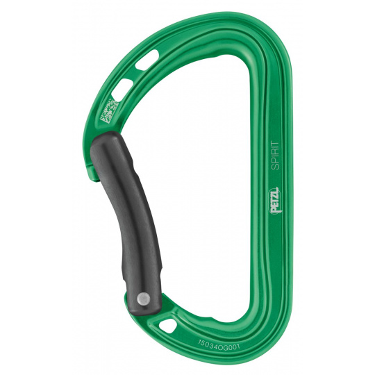 Petzl SPIRIT BENT zelená karabina - prohlý zámek