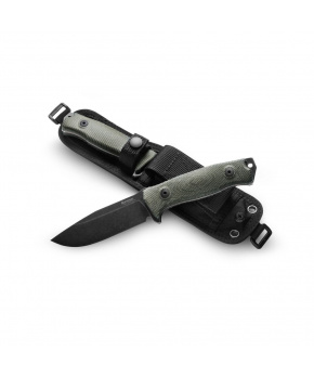 Dýka LionSteel M5B CVG čepel ocel Sleipner černá,rukojeť canvas,pouzdro