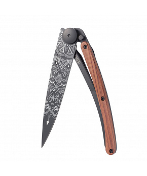 Kapesní nůž Deejo 1GB125 Tattoo Black 37g coralwood Mandala