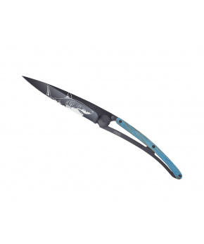 Kapesní nůž Deejo 1GB158 Tattoo Black 37g blue beech Shark