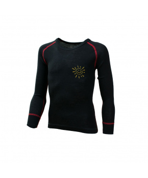 Duras Honzík dětské zimní triko merino dlouhý rukáv černá+rudý šev Duras Honzík dětské zimní triko merino dlouhý rukáv černá+rudý šev