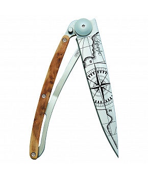 Kapesní nůž pro leváky Deejo 1CBG54 Tattoo 37g juniper wood Terra Incognita